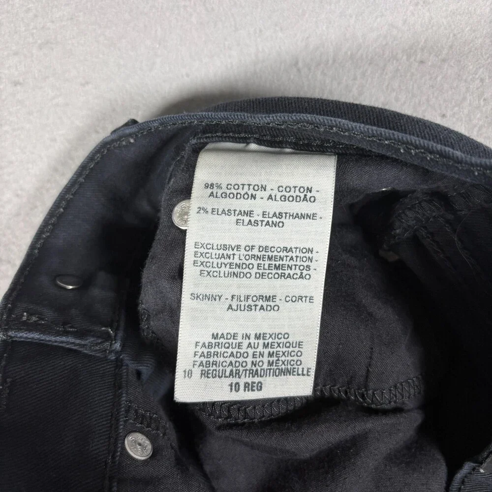 Denizen Levi's 216 Boys Skinny Fit Jeans Adjustable Waist Black Denim Size 10R
